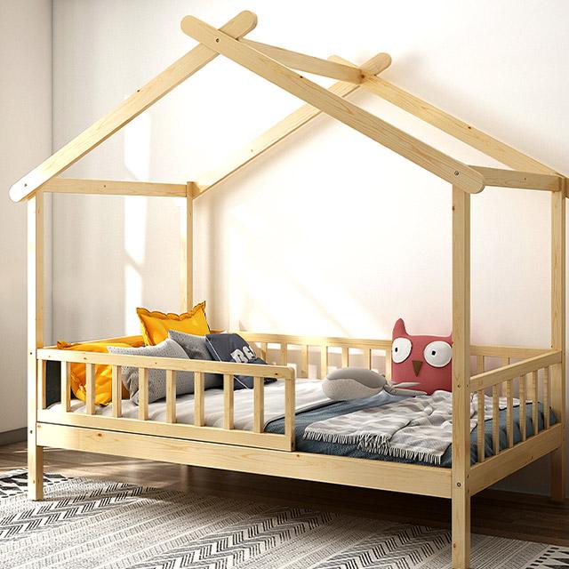 Europe Wooden Kids House Bed with Drawers