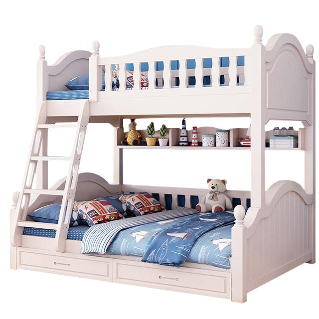 Multifunctional Full Wood Bunk Bed with Drawers