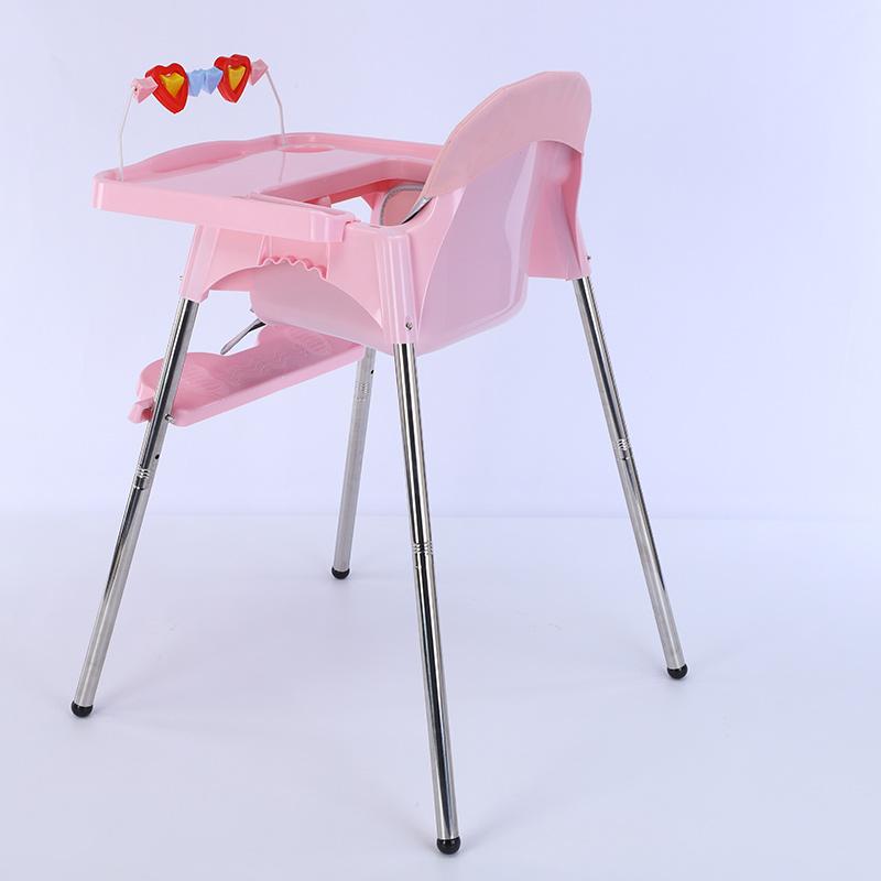 Adjustable Infant High Chair with PU Seat Cover