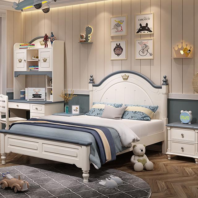 Cama doble de madera de lujo para niños