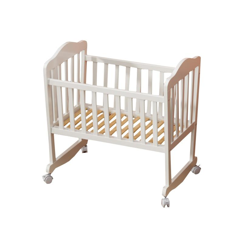 Unique Design White Newborn Baby Cradle With Wheels