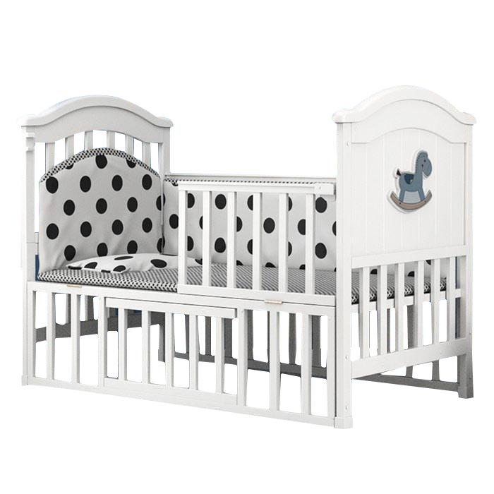 A stylish and durable baby crib that can convert to a toddler bed.