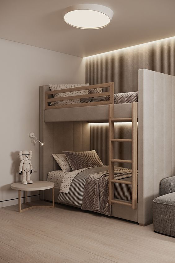 small bunk bed in the bedroom