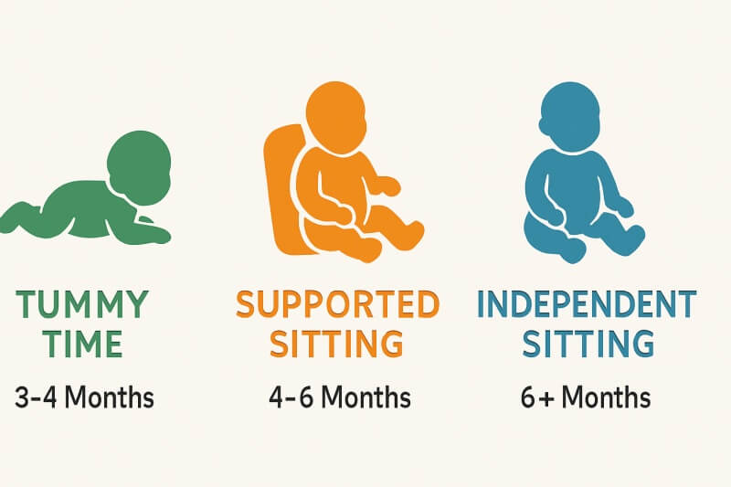 Infant sitting development milestones