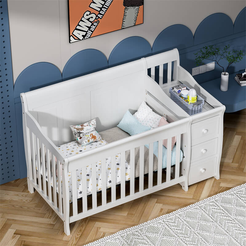 white-wooden-baby-cot-with-drawer-wbb0735-3s