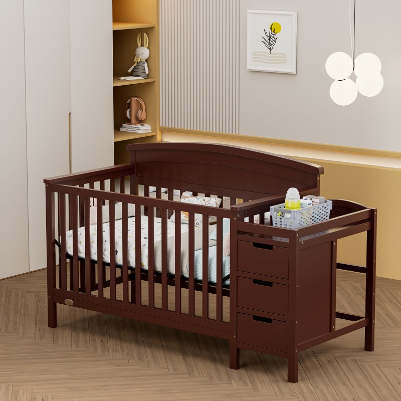 Cama infantil ajustável de madeira com gavetas WBB1221-5s_i1