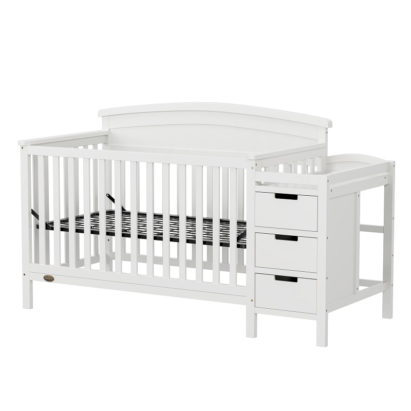 سرير أطفال خشبي قابل للتعديل مع أدراج WBB1221- (8)