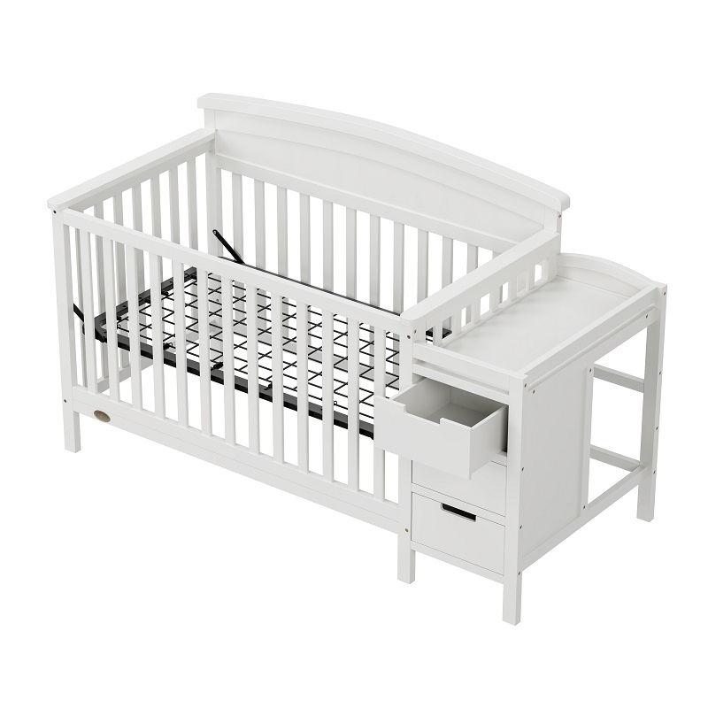 दराज के साथ समायोज्य लकड़ी का शिशु बिस्तर WBB1221- (9)