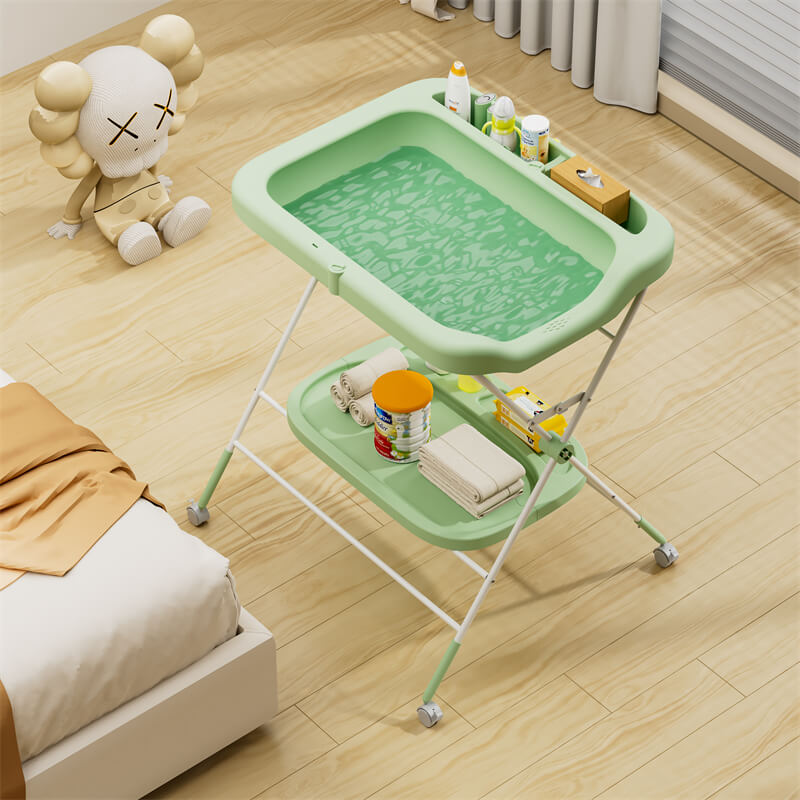 Foldable Baby Changing Table with Bathtub-11s