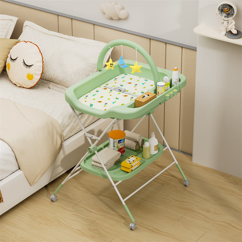 Foldable Baby Changing Table with Bathtub-12s