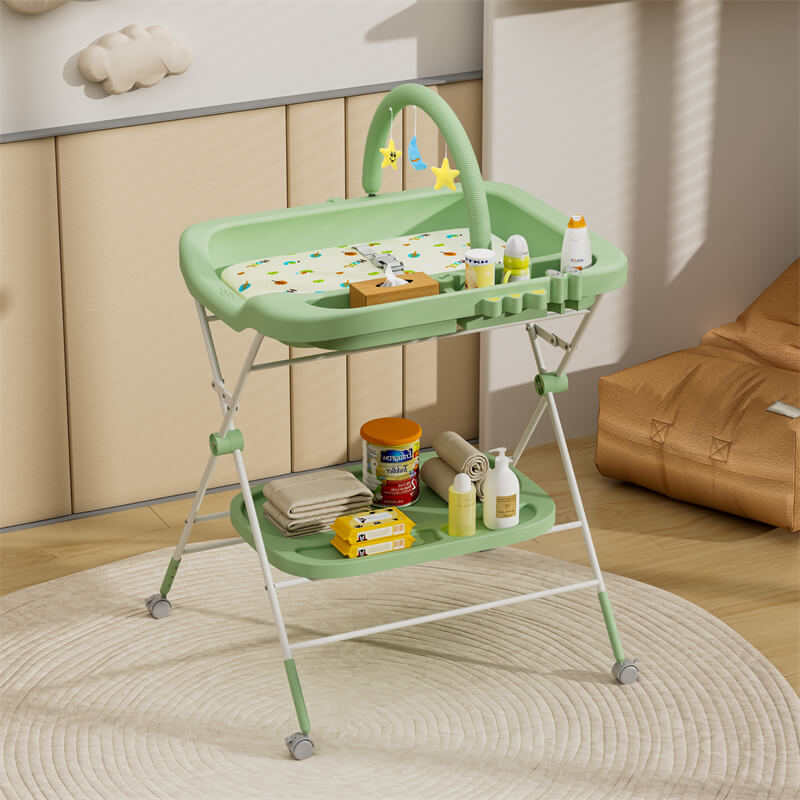 Foldable Baby Changing Table with Bathtub-8s