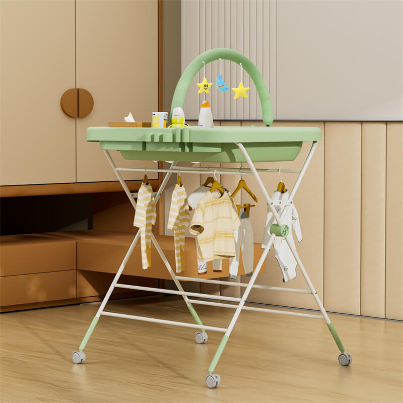 Foldable Baby Changing Table with Bathtub-9s