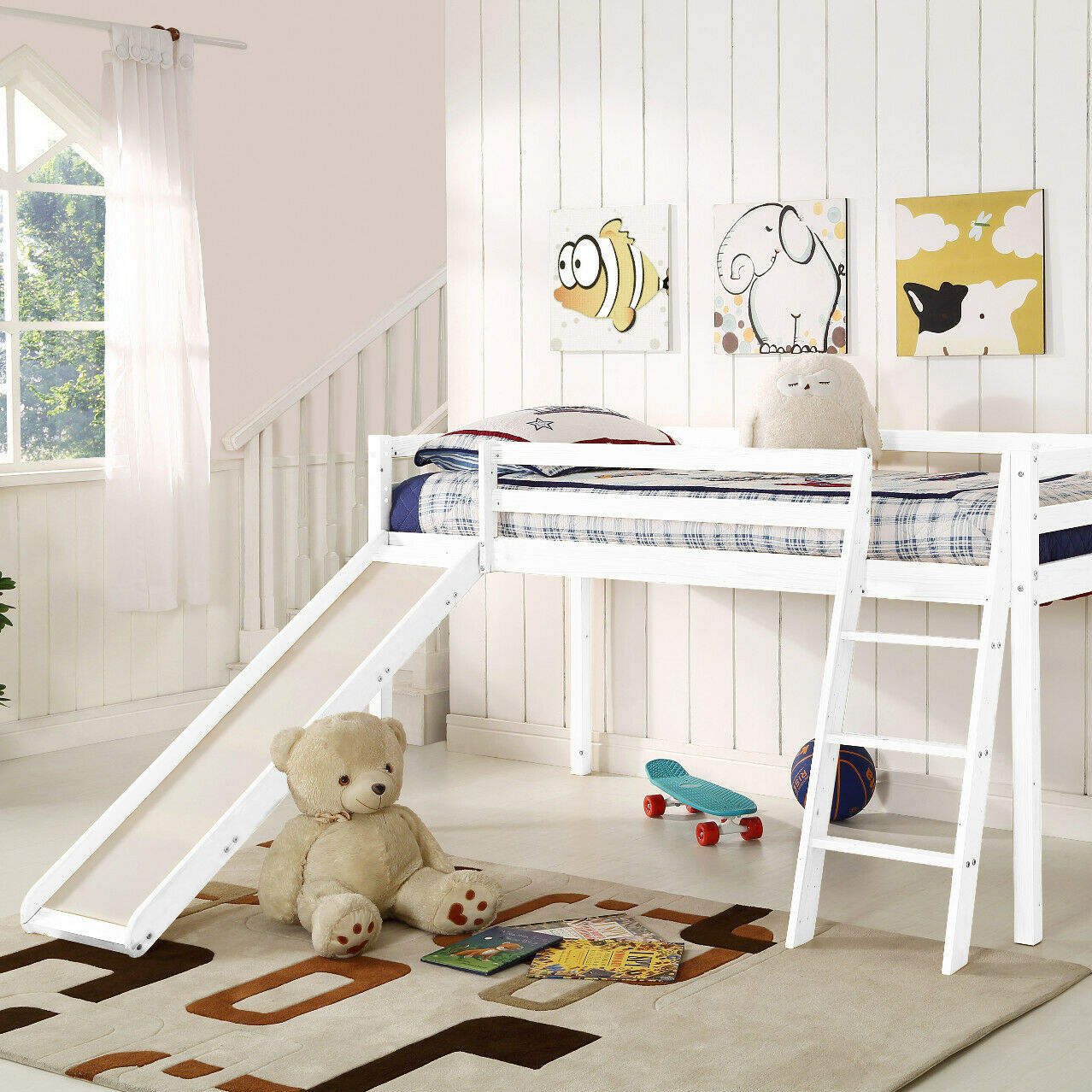 Teenager Twin Loft Beds with Slide