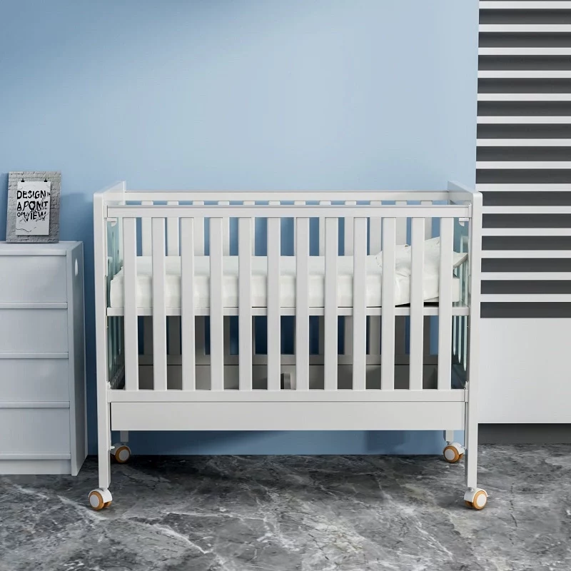 Wholesale-hospital-Baby-Bed-Adjustable-Wooden-Crib