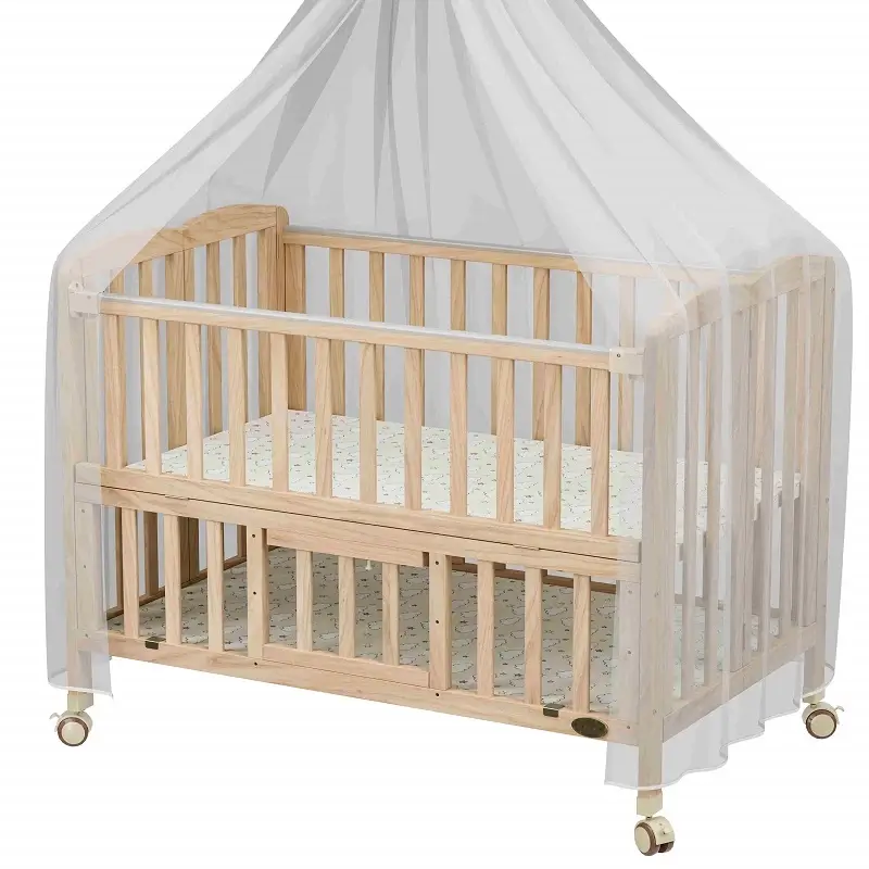 White and natural wood crib clearance