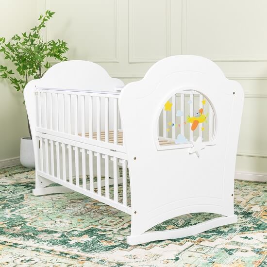 Culla di lusso per bambini con luce LED su piastra acrilica