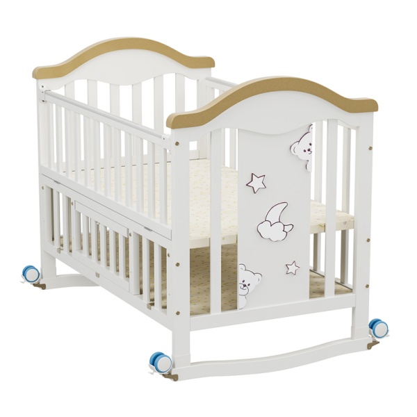 Convertible Natural Wood Baby Crib