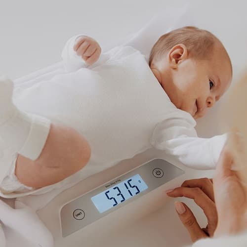 Weighing the baby