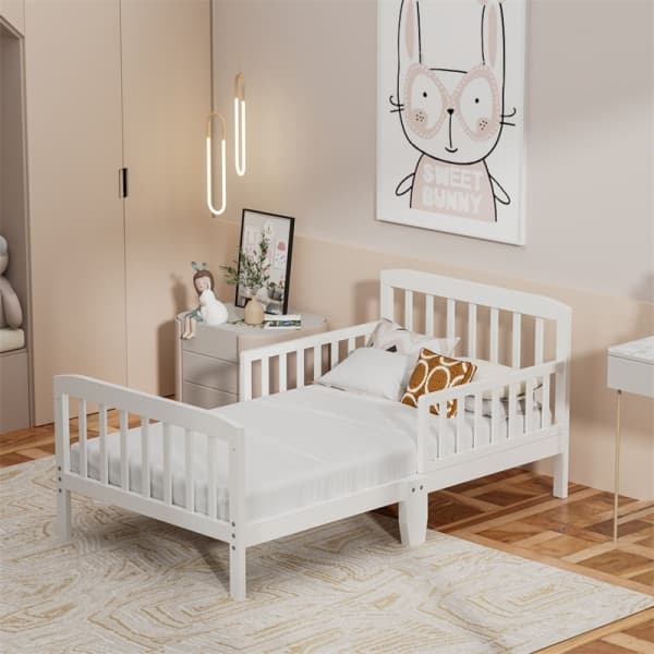 Wooden Children's Single Beds with Guardrail