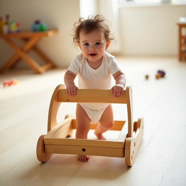 Bayi menggunakan alat bantu jalan bayi