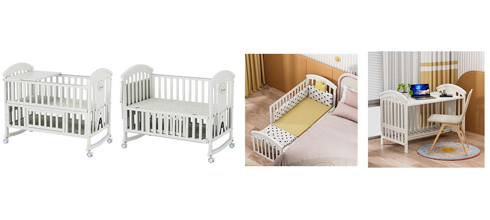 Nordic-Style Pine 5-in-1 Growing Convertible Crib