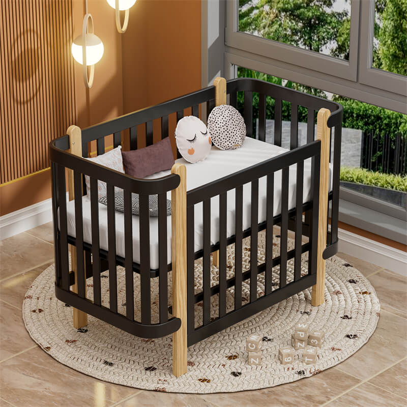 Solid Pine Crib for Newborn (1)
