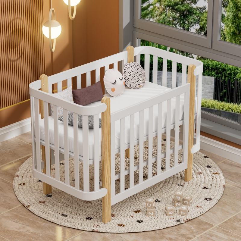 Solid Pine Crib for Newborn (3)