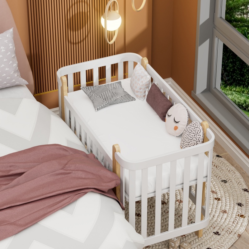 Solid Pine Crib for Newborn (4)