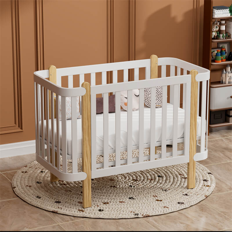 Solid Pine Crib for Newborn (6)