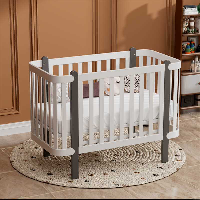 Solid Pine Crib for Newborn (9)