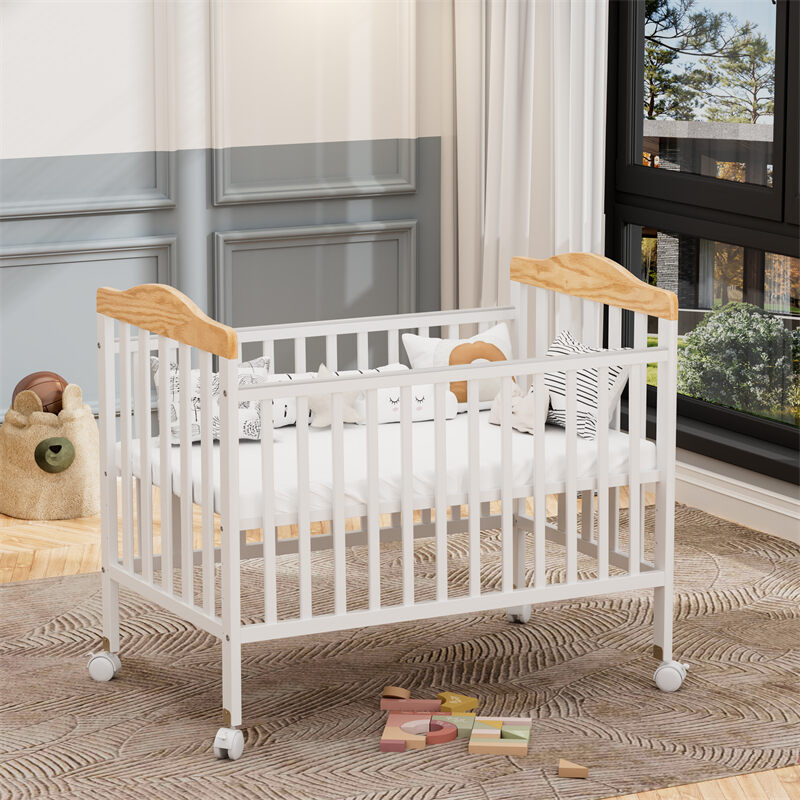 Lit de bébé réglable en bois massif